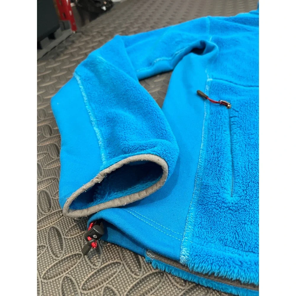 The North Face Summit Series Fleece Jacket Womens L Blue Full Zip Mock Neck
